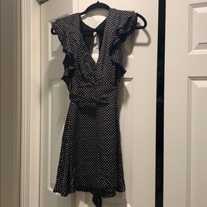 Black polka dot dress